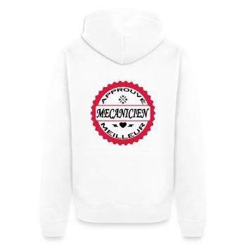 Approuvé meilleur mecanicien - Unisex Premium Organic Zip Hoodie - white - Back - Thijin (182cm)