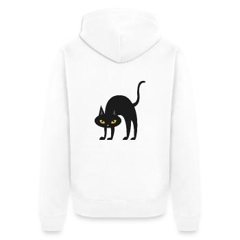 oohh arched back black cat - Unisex Premium Organic Zip Hoodie - white - Back - Thijin (182cm)