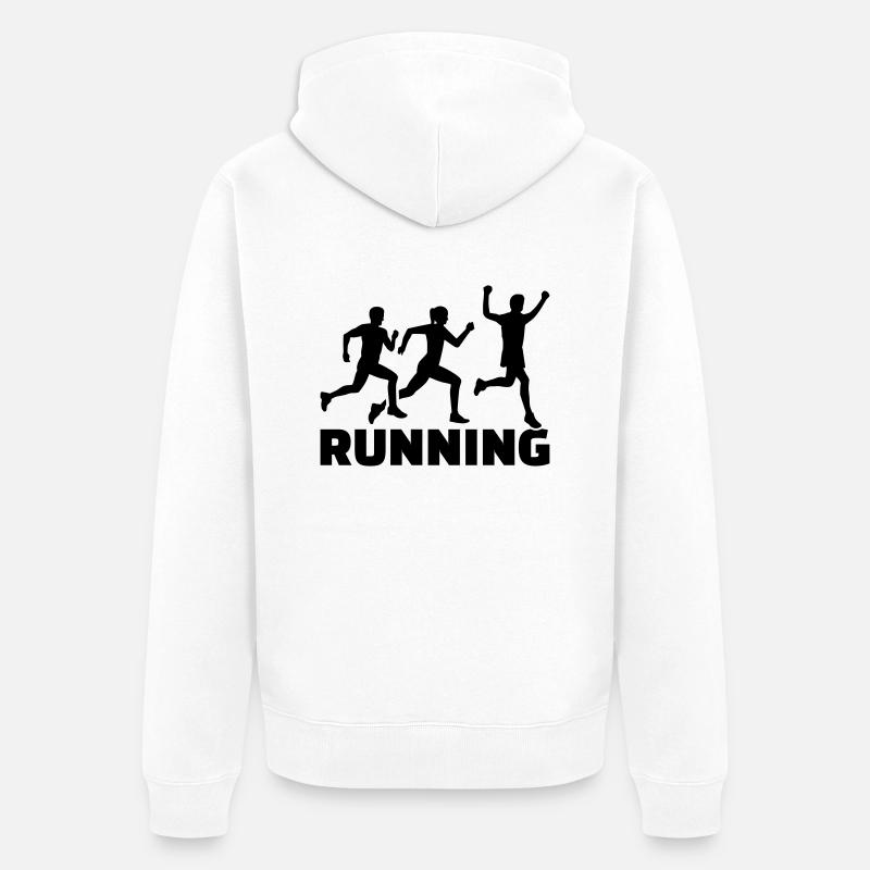 Running - Veste à capuche bio Premium Unisexe - blanc