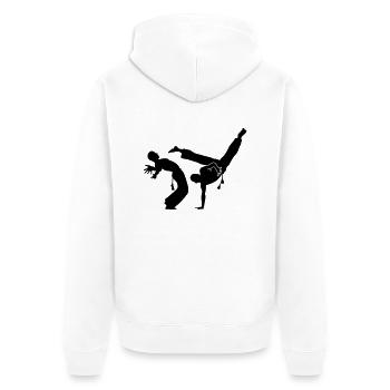 capoeira - Unisex Premium Organic Zip Hoodie - white - Back - Thijin (182cm)