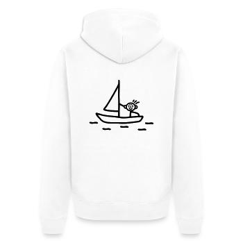 Sail stick figure - Unisex Premium Organic Zip Hoodie - white - Back - Thijin (182cm)