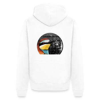 jz.birds bee-eater bird design vintage - Unisex Premium Organic Zip Hoodie - white - Back - Thijin (182cm)