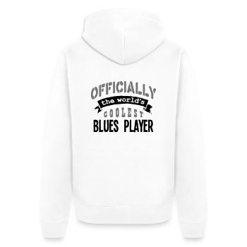 blues player officially the worlds coole - Unisex Premium Organic Zip Hoodie - white - Back - Thijin (182cm)