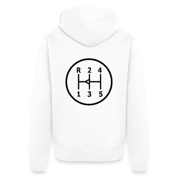 autos - Unisex Premium Bio Zip Hoodie - Weiß - Hinten - Thijin (182cm)
