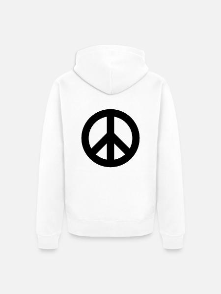 Peace Logo - Unisex Premium Organic Zip Hoodie - white