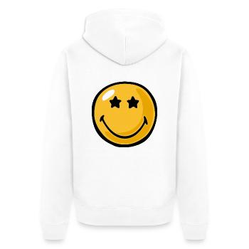 Smiley star eyes - Unisex Premium Bio Zip Hoodie - Weiß - Hinten - Thijin (182cm)
