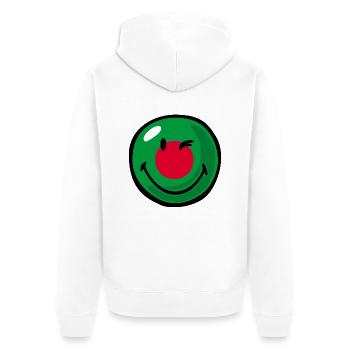 Smiley Flag Bangladesh - Unisex Premium Organic Zip Hoodie - white - Back - Thijin (182cm)