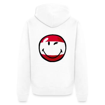 Smiley Flag Austria - Veste à capuche bio Premium Unisexe - blanc - Dos - Thijin (182cm)