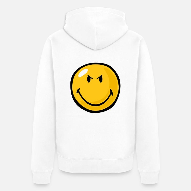 Smiley Anger Devious - Veste à capuche bio Premium Unisexe - blanc