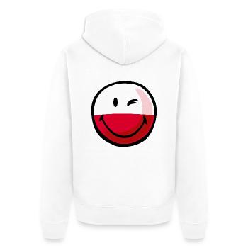 Smiley Flag Poland - Veste à capuche bio Premium Unisexe - blanc - Dos - Thijin (182cm)