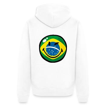 Smiley Flag Brazil - Veste à capuche bio Premium Unisexe - blanc - Dos - Thijin (182cm)