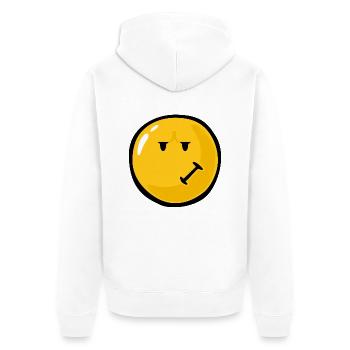 Smiley Anger Impatience - Unisex Premium Organic Zip Hoodie - white - Back - Thijin (182cm)