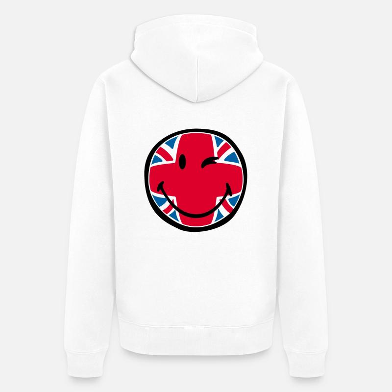Smiley Great Britain - Ekologisk premiumluvjack unisex - vit