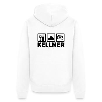 Kellner - Unisex Premium Bio Zip Hoodie - Weiß - Hinten - Thijin (182cm)