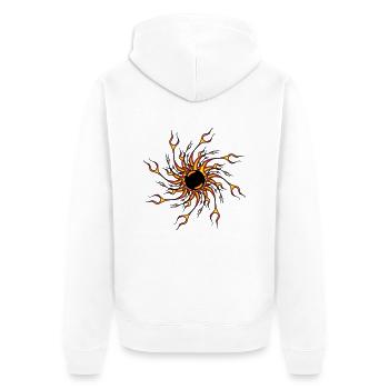 Fire flames fireball - Unisex Premium Organic Zip Hoodie - white - Back - Thijin (182cm)
