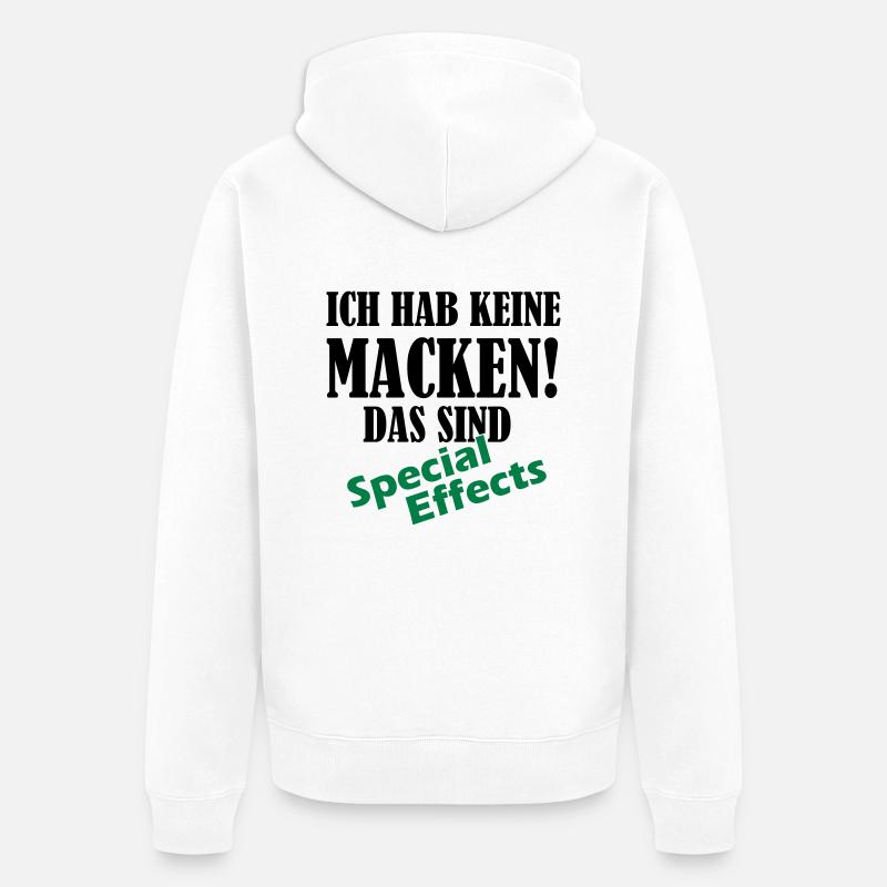 keine_macken_02 - Unisex Premium Bio Zip Hoodie - Weiß
