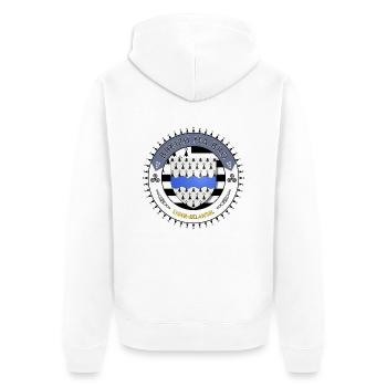 Logo Breizh ma bro blason Loire-Atlantique - Veste à capuche bio Premium Unisexe - blanc - Dos - Thijin (182cm)