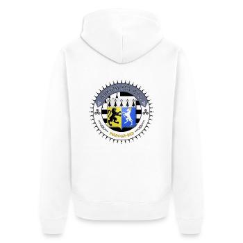 Logo Breizh ma bro blason Finistère - Veste à capuche bio Premium Unisexe - blanc - Dos - Thijin (182cm)