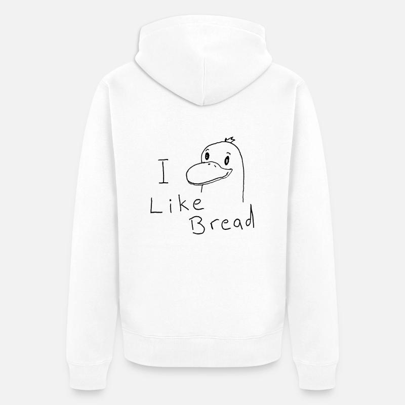 J'aime le pain de canard - Veste à capuche bio Premium Unisexe - blanc