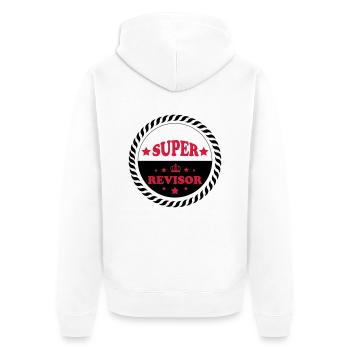 Super revisor - Unisex Premium Bio Zip Hoodie - Weiß - Hinten - Thijin (182cm)
