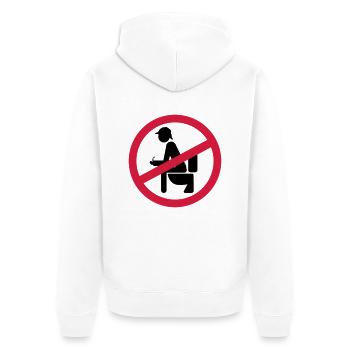 no shit sherlock - Unisex Premium Bio Zip Hoodie - Weiß - Hinten - Thijin (182cm)