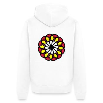 mandala - Unisex Premium Bio Zip Hoodie - Weiß - Hinten - Thijin (182cm)