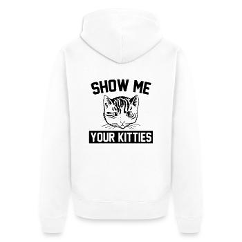Show Me Your Kitties Cat - Unisex Premium Organic Zip Hoodie - white - Back - Thijin (182cm)
