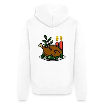 Braten, Weihnachten, Essen - Unisex Premium Bio Zip Hoodie - Weiß - Hinten - Thijin (182cm)