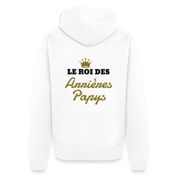 Papy / Grand Père / Famille / Papi / Drôle / Pépé - Veste à capuche bio Premium Unisexe - blanc - Dos - Thijin (182cm)