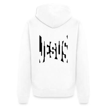 Cool logo design text jesus christ - Unisex Premium Organic Zip Hoodie - white - Back - Thijin (182cm)