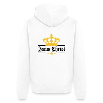 mr roi couronne roi jésus logo symbole christ croi - Veste à capuche bio Premium Unisexe - blanc - Dos - Thijin (182cm)
