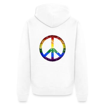Peace Gay Sign Symbol - Unisex Premium Bio Zip Hoodie - Weiß - Hinten - Thijin (182cm)