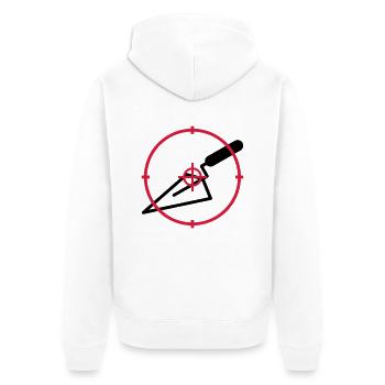 Fliesenleger / Bau / Fliesen / Maurer - Unisex Premium Bio Zip Hoodie - Weiß - Hinten - Thijin (182cm)