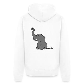 elefant gluecklich niedlich suess klein kind baby - Unisex Premium Bio Zip Hoodie - Weiß - Hinten - Thijin (182cm)