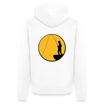 fisherman cliff sea slope round moon night angler sp - Unisex Premium Organic Zip Hoodie - white - Back - Thijin (182cm)