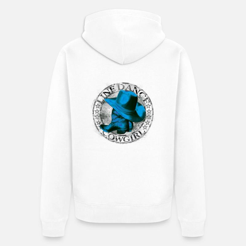 kl_linedance26a - Unisex Premium Bio Zip Hoodie - Weiß