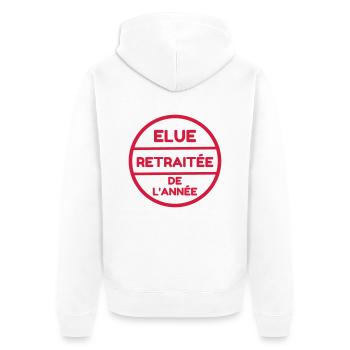 Retirement Retired Ruhestand Retraite Retraitée - Unisex Premium Organic Zip Hoodie - white - Back - Thijin (182cm)