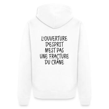 Citation Humour Philosophie Drôle Slogan Comique - Veste à capuche bio Premium Unisexe - blanc - Dos - Thijin (182cm)
