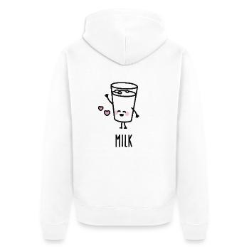 Milk - Best friends forever (BFF) - Unisex Premium Organic Zip Hoodie - white - Back - Thijin (182cm)