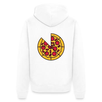 fehlendes aufgeschnitten teile stücke pizza rund g - Unisex Premium Bio Zip Hoodie - Weiß - Hinten - Thijin (182cm)