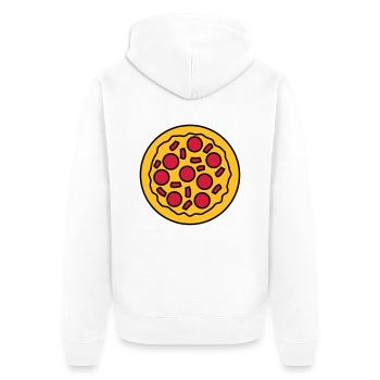 pizza ronde gros dessin animé bande dessinée clipa - Veste à capuche bio Premium Unisexe - blanc - Dos - Thijin (182cm)