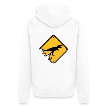 schild gefahr warnung danger achtung vorsicht t-re - Unisex Premium Bio Zip Hoodie - Weiß - Hinten - Thijin (182cm)