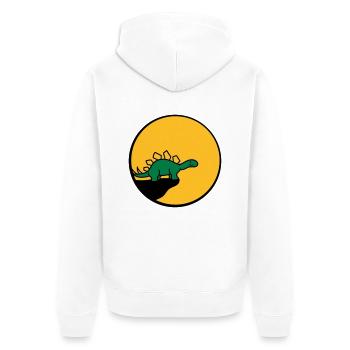 cool klippe mond nacht heulen wolf werwolf stegosa - Unisex Premium Bio Zip Hoodie - Weiß - Hinten - Thijin (182cm)