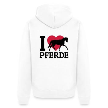 I love Pferde - Unisex Premium Bio Zip Hoodie - Weiß - Hinten - Thijin (182cm)