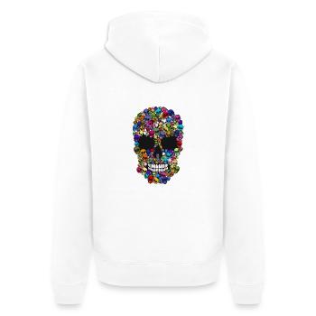 tete de mort crane 100 multiple skull co - Veste à capuche bio Premium Unisexe - blanc - Dos - Thijin (182cm)