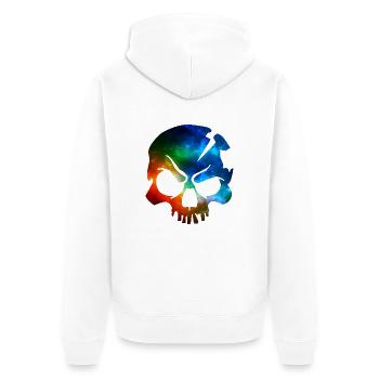 skull colors - Unisex Premium Bio Zip Hoodie - Weiß - Hinten - Thijin (182cm)