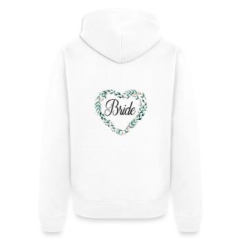 flowerheart_green_bride - Unisex Premium Organic Zip Hoodie - white - Back - Thijin (182cm)