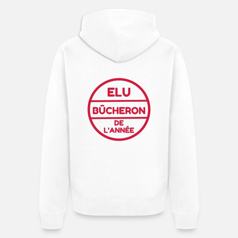 bûcheron / forêt / arbre / bois - Veste à capuche bio Premium Unisexe - blanc