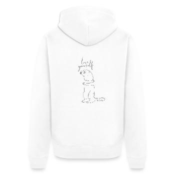Love Yourself - Cute Otter - Unisex Premium Bio Zip Hoodie - Weiß - Hinten - Thijin (182cm)