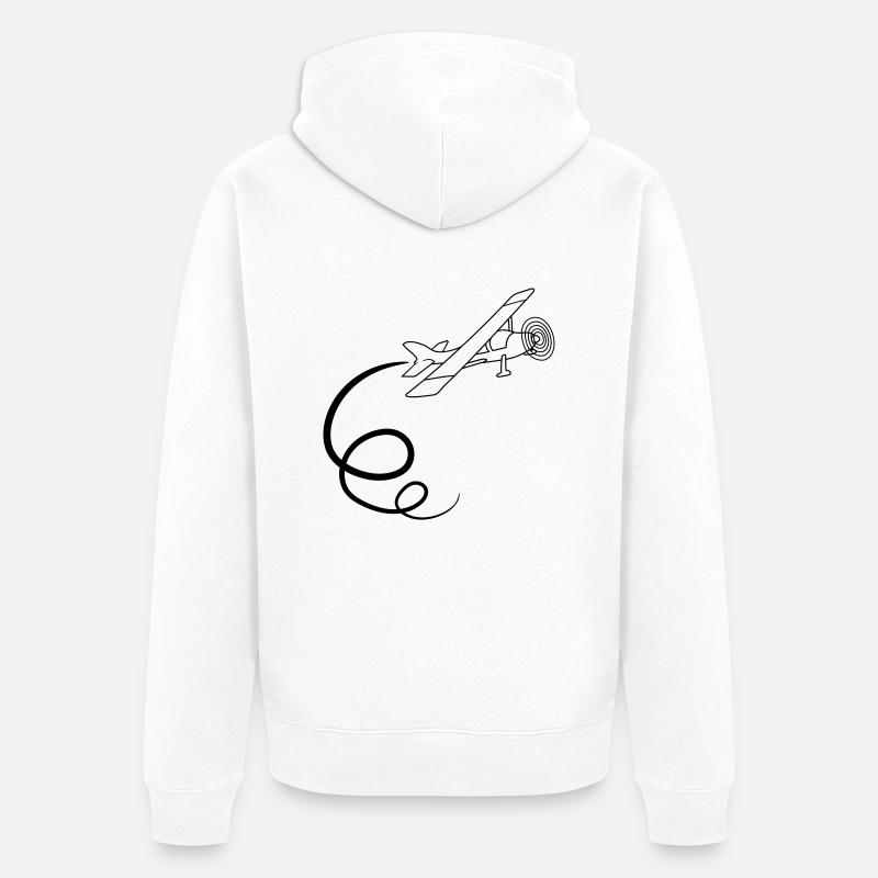 looping kunstflug kunstflieger propeller kleinflug - Unisex Premium Bio Zip Hoodie - Weiß